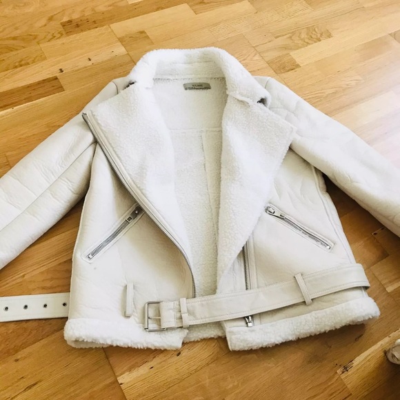 Beige shearling jacket - Picture 3 of 8